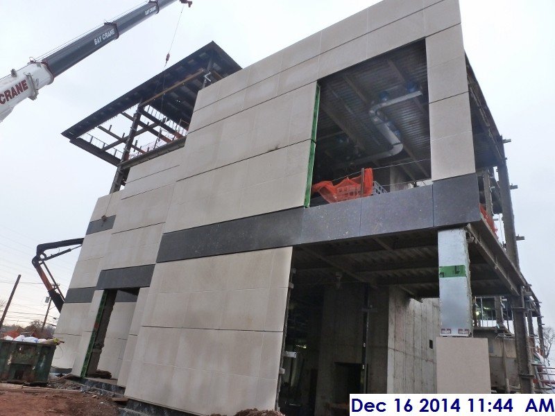 Erecting the stone panels at the East Elevation 4